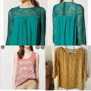 Anthropologie tops bundle (x3)!